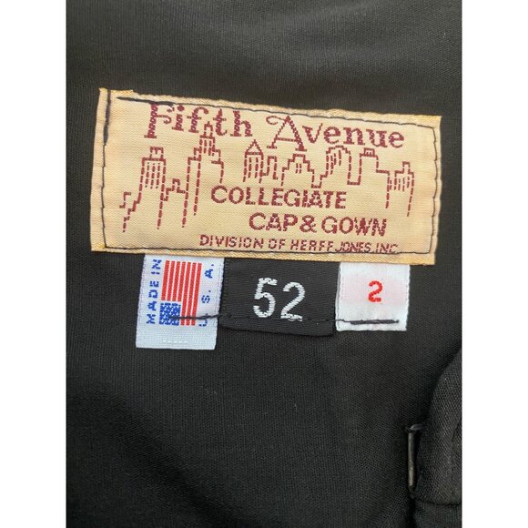 Vintage Fifth Avenue Collegiate Gown Academic Robe Gold Hood Size 52 - Picture 3 of 8